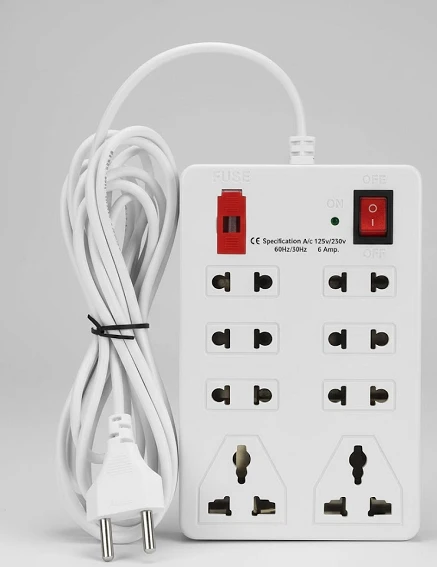 8+2 Extension Cord 8Universal Multi Plug Point Extension Board (Cord ...