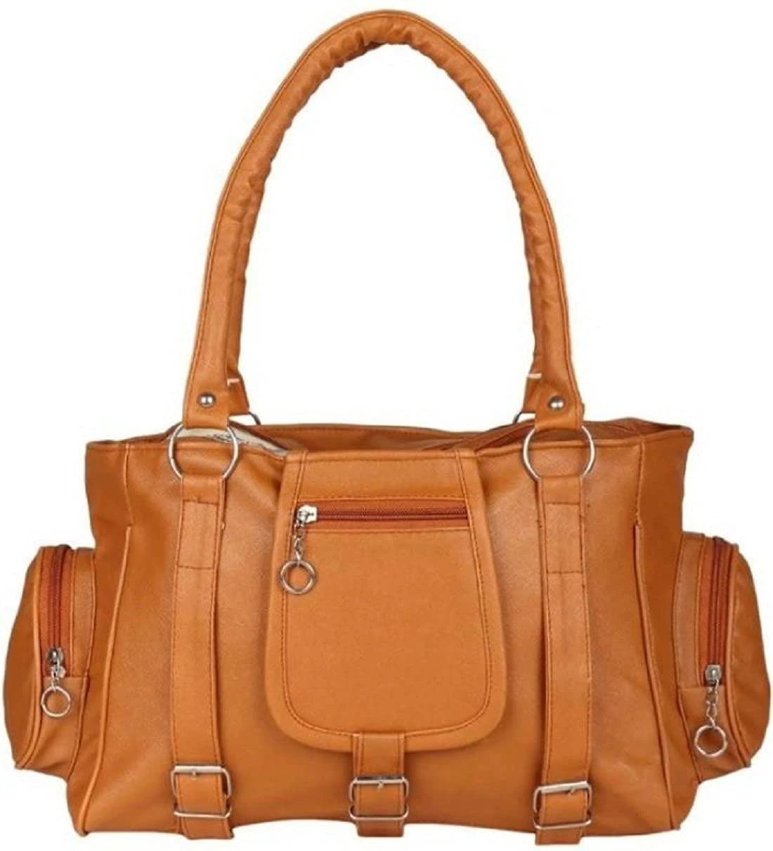 Trendy Women's Brown Faux Leather/Leatherette Handbag