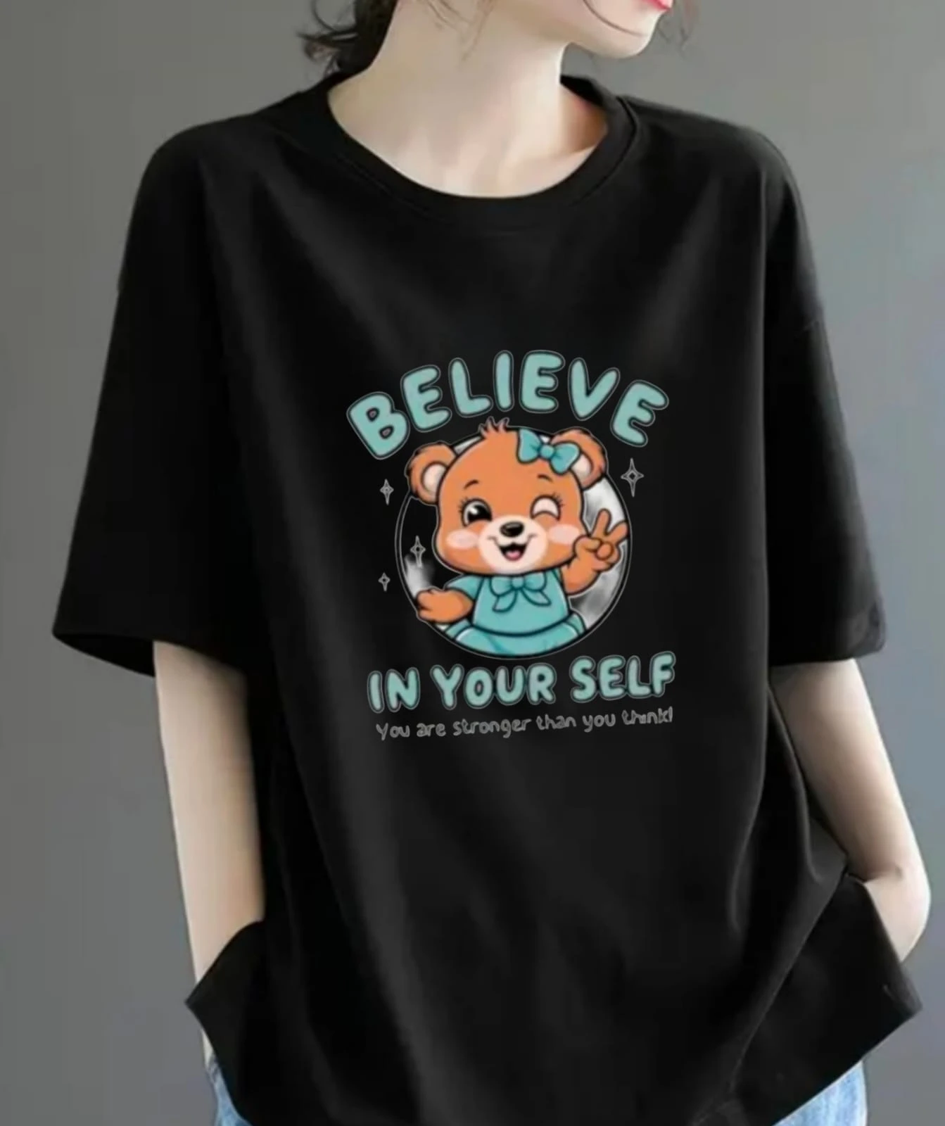 Everfab||||Kids & Girls Cotton blend Half Sleeve Oversized Regular Fit T-Shirts