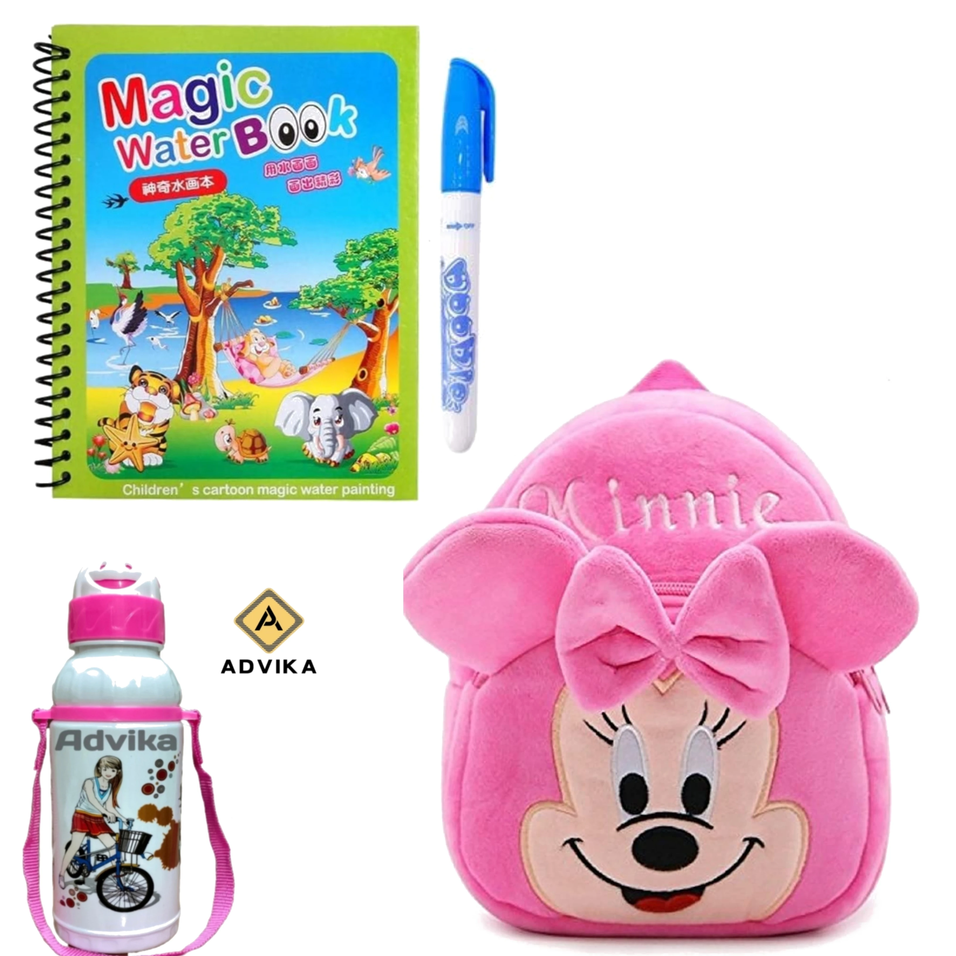 Pink minni magic book bottle KIDS BAG, Magic Book for Kids | Magic Book for Children | Educational Learning Book| Ages 2-5 Years