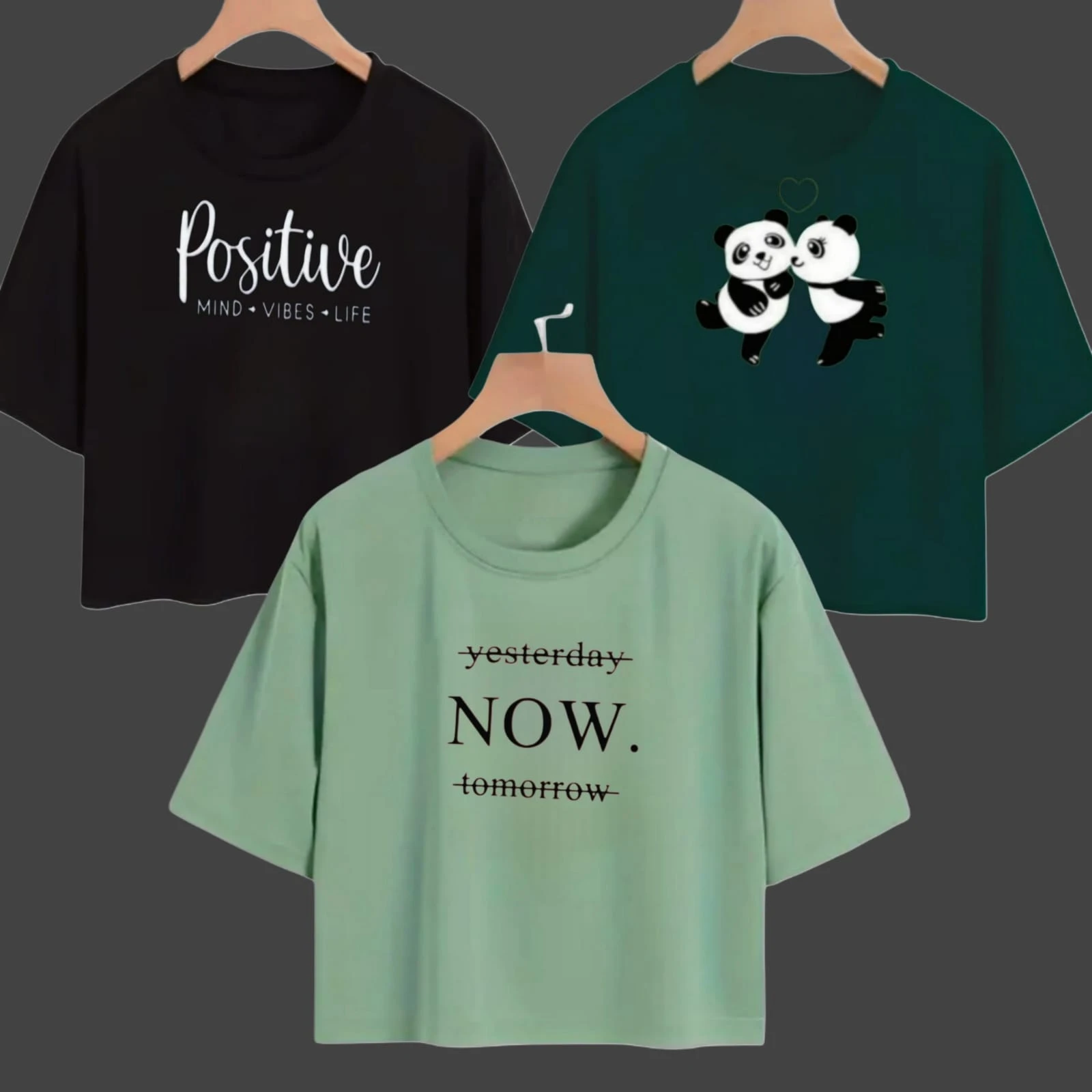 EVERFAB|| Kids & Girls Typography Pure Cotton T- Shirt (Pack Of-3)