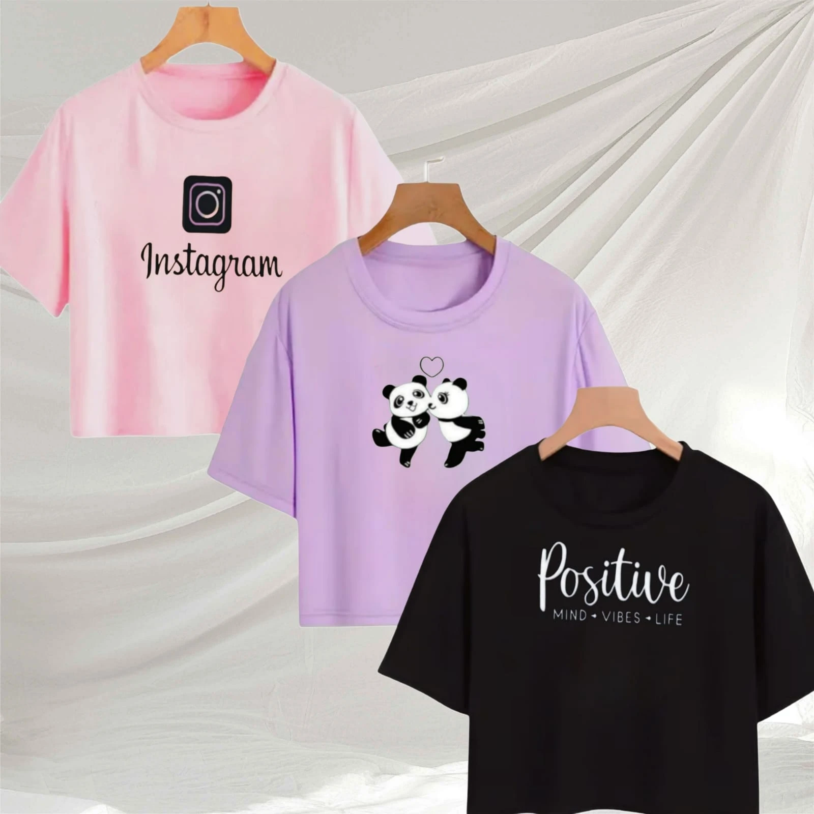 Everfab||| Kids & Girls Typography Pure Cotton T- Shirt (Pack Of-3)