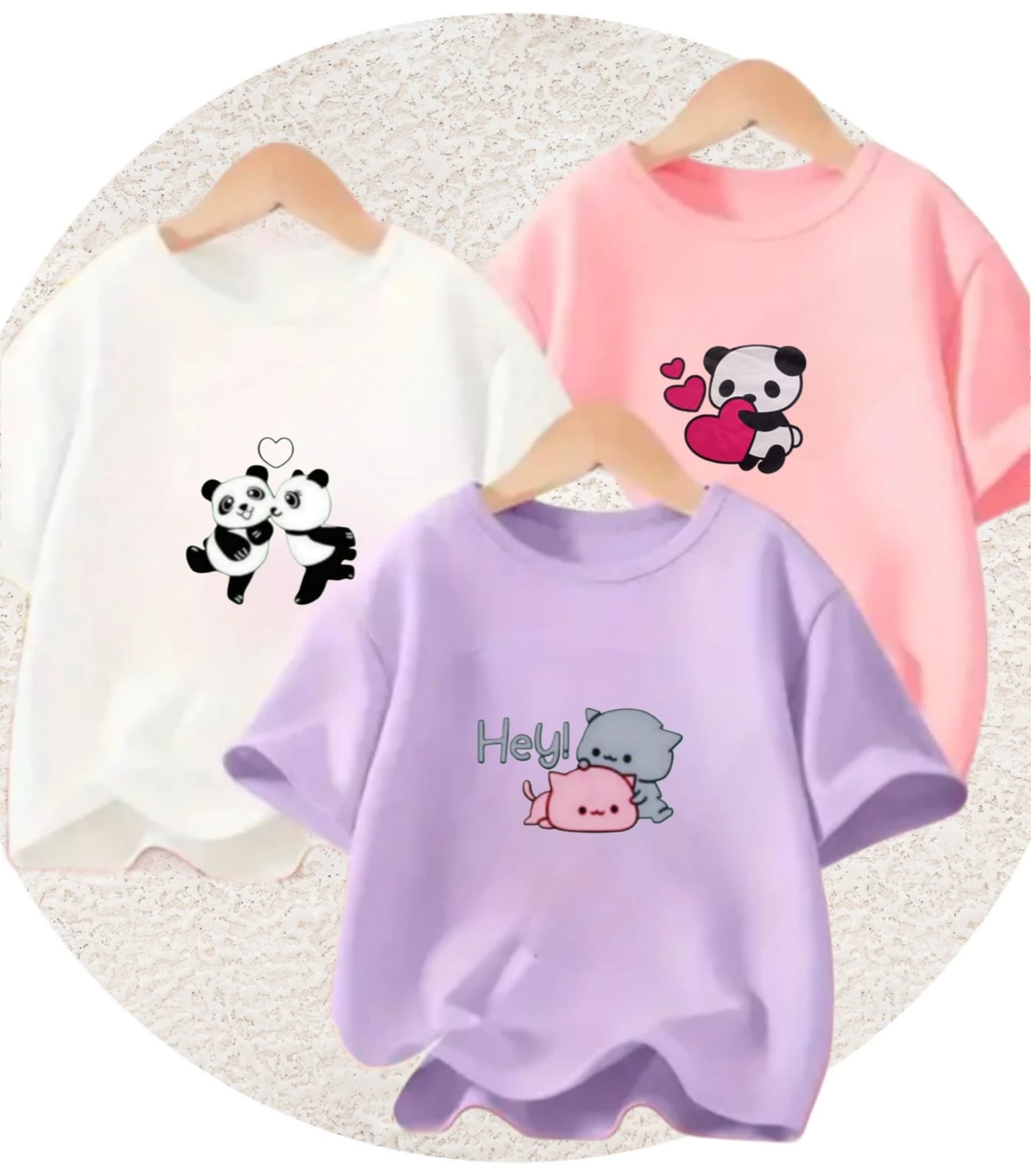 Everfab||| Kids & Girls Typography Pure Cotton T- Shirt (Pack Of-3)