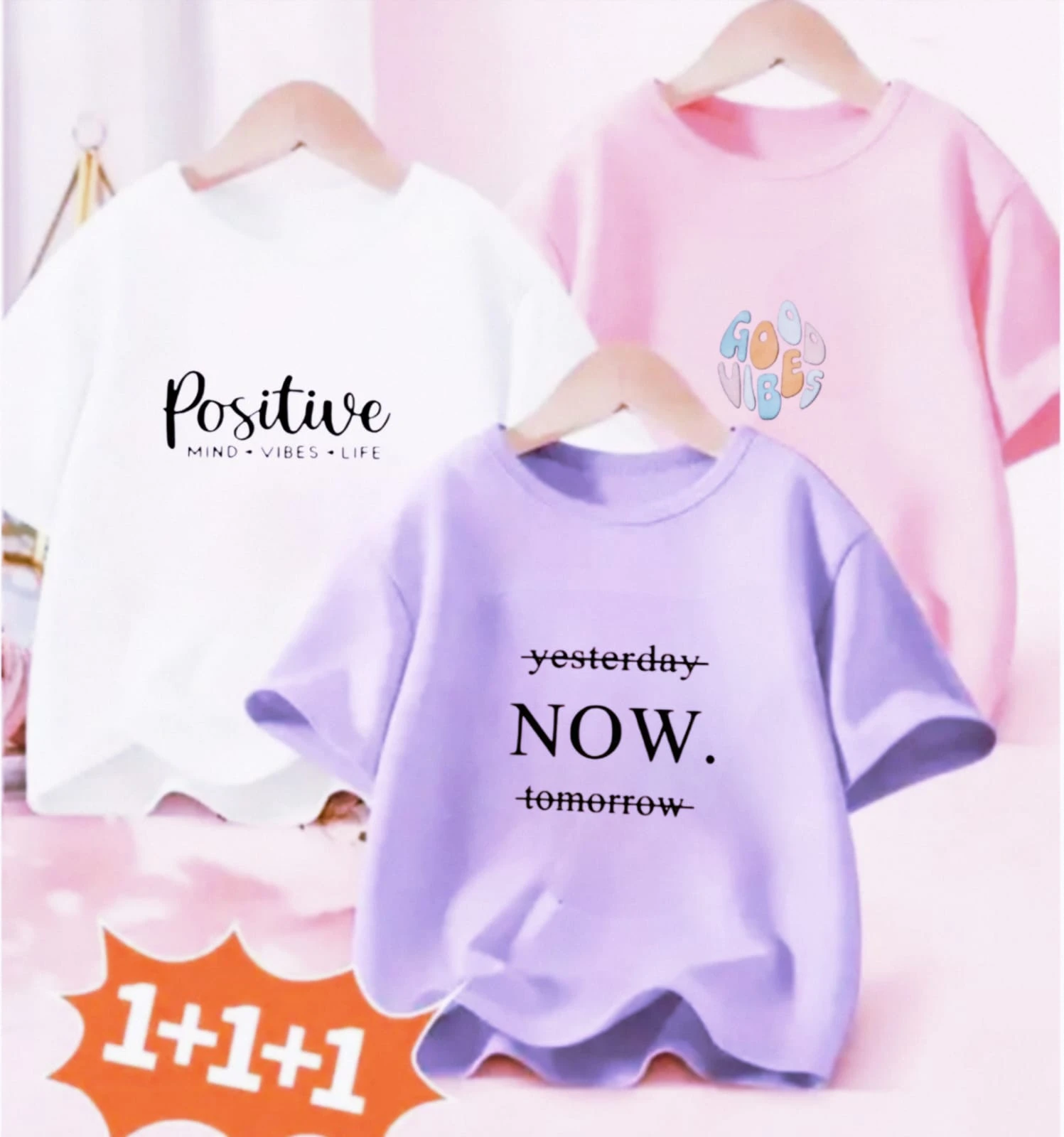 Everfab||| Kids & Girls Typography Pure Cotton T- Shirt (Pack Of-3)
