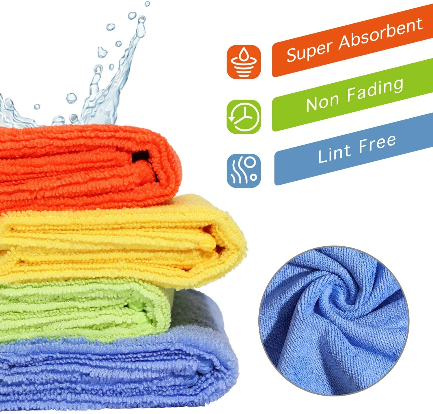 Trosskart Premium Microfiber Cleaning Cloth (Pack of 4) – Ultra Soft, Lint-Free, Highly Absorbent Multipurpose Cloth for Car, Kitchen, Glass, Laptop & Home Cleaning – Reusable & Quick Dry