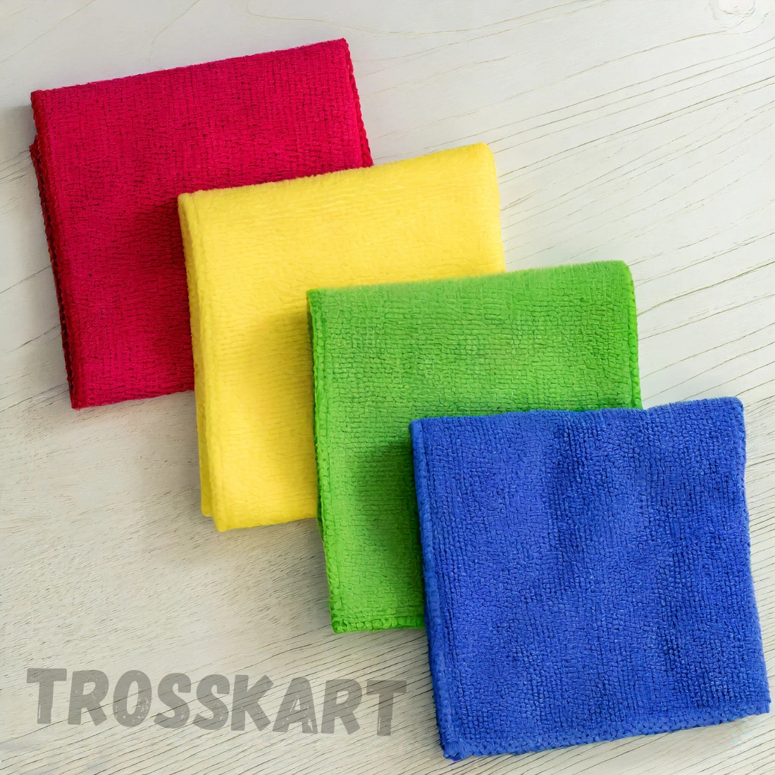 Trosskart Premium Microfiber Cleaning Cloth (Pack of 4) – Ultra Soft, Lint-Free, Highly Absorbent Multipurpose Cloth for Car, Kitchen, Glass, Laptop & Home Cleaning – Reusable & Quick Dry
