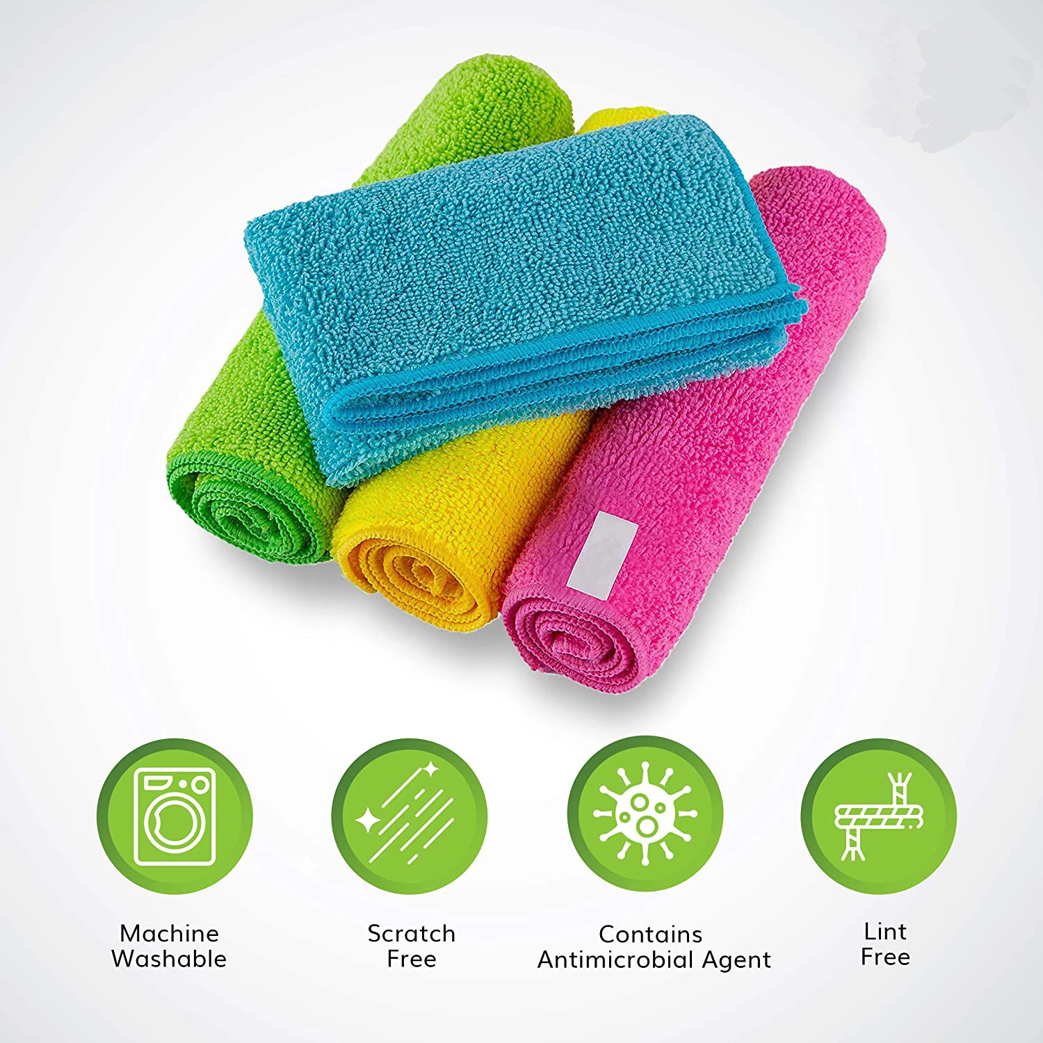 Trosskart Premium Microfiber Cleaning Cloth (Pack of 4) – Ultra Soft, Lint-Free, Highly Absorbent Multipurpose Cloth for Car, Kitchen, Glass, Laptop & Home Cleaning – Reusable & Quick Dry