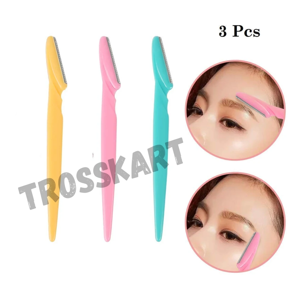 Trosskart Ultimate Razor for Women Combo Pack Of 3 - Tinkle Eyebrow Razor, Face Razor, Stainless Steel Razors & Blades, Best Hair Removal Razor for Ladies