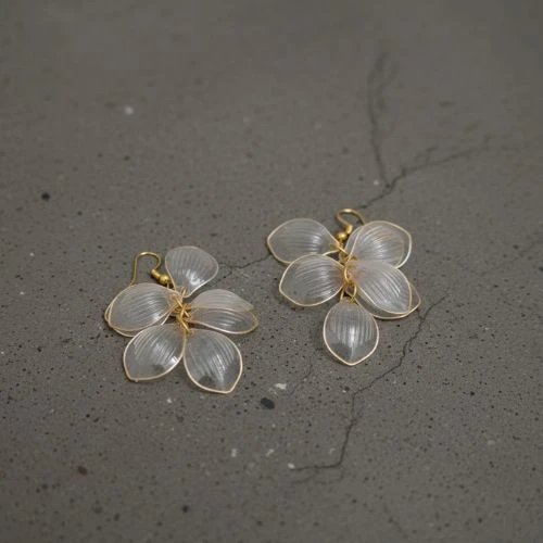 BLISSKART Ethereal Blossom: Handcrafted Translucent Petal Drop Earrings (1 Pair)