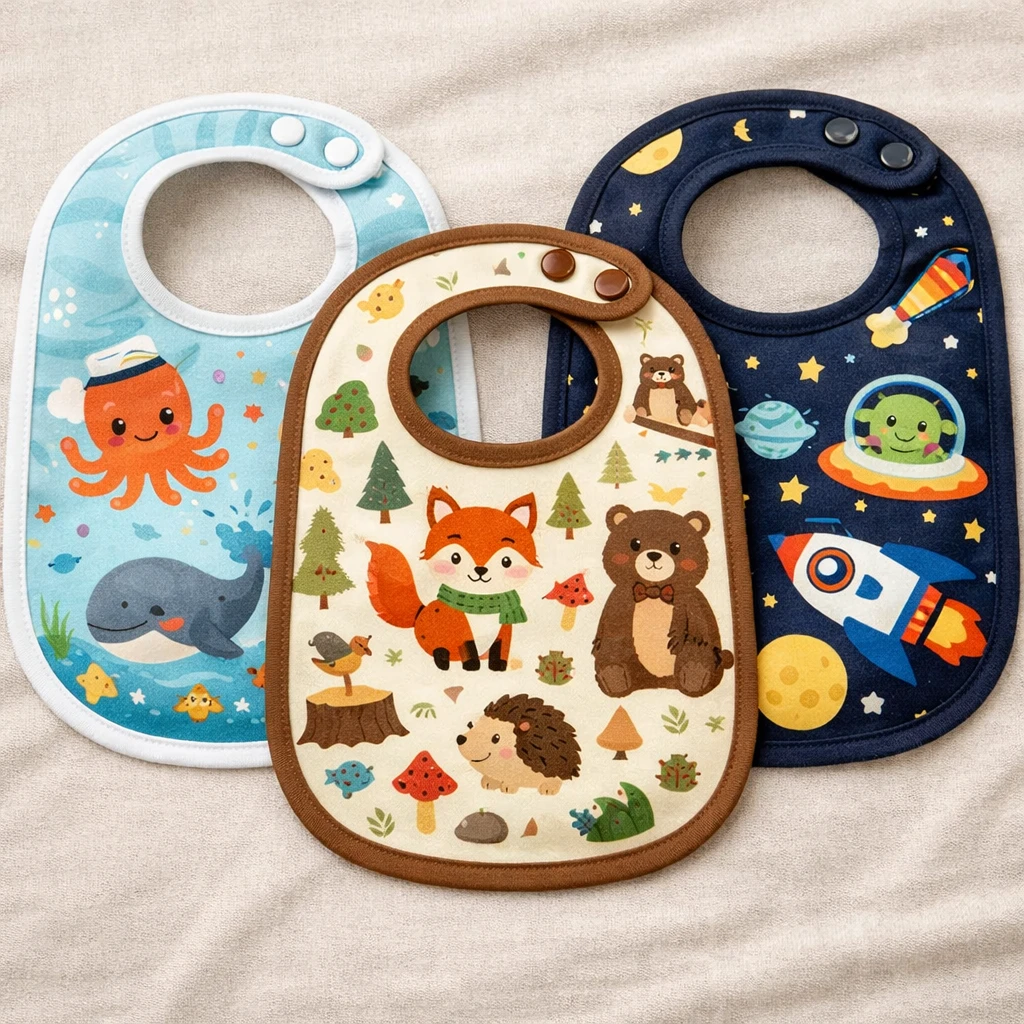 Trosskart Baby Bibs Pack of 3 – Soft, Absorbent & Adjustable