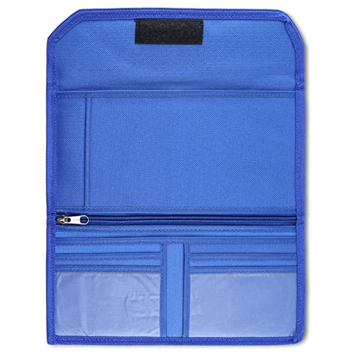 Ransh Cheque Book Holder With Multi 10 Pockets For Card Holder, Pack of 1 (Blue)