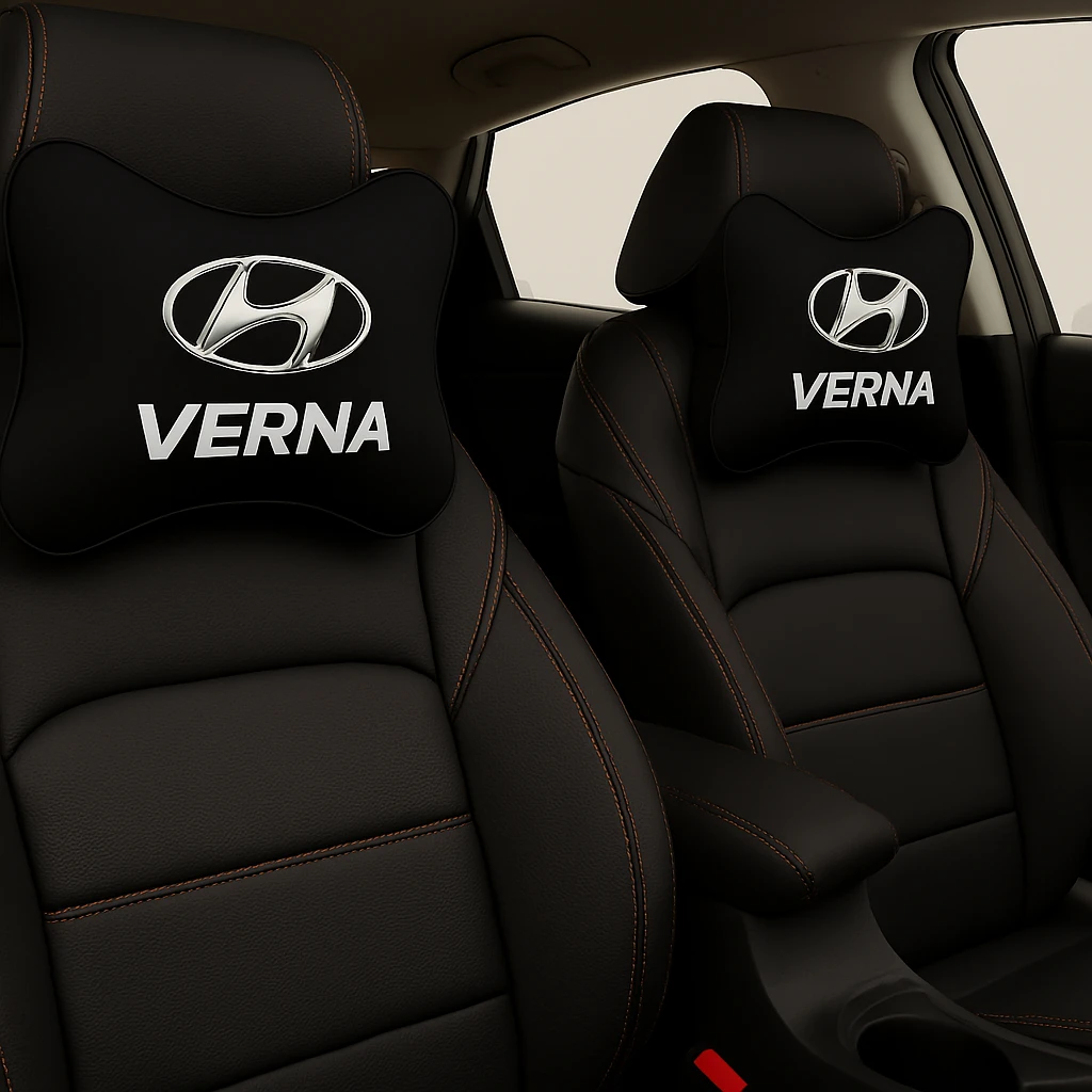 NexVora Car Neck Headrest Pillow for All Car Models, Pain Relief Cervical Neck Support Cushion, 26x 18 cm, Pack of 2, Black