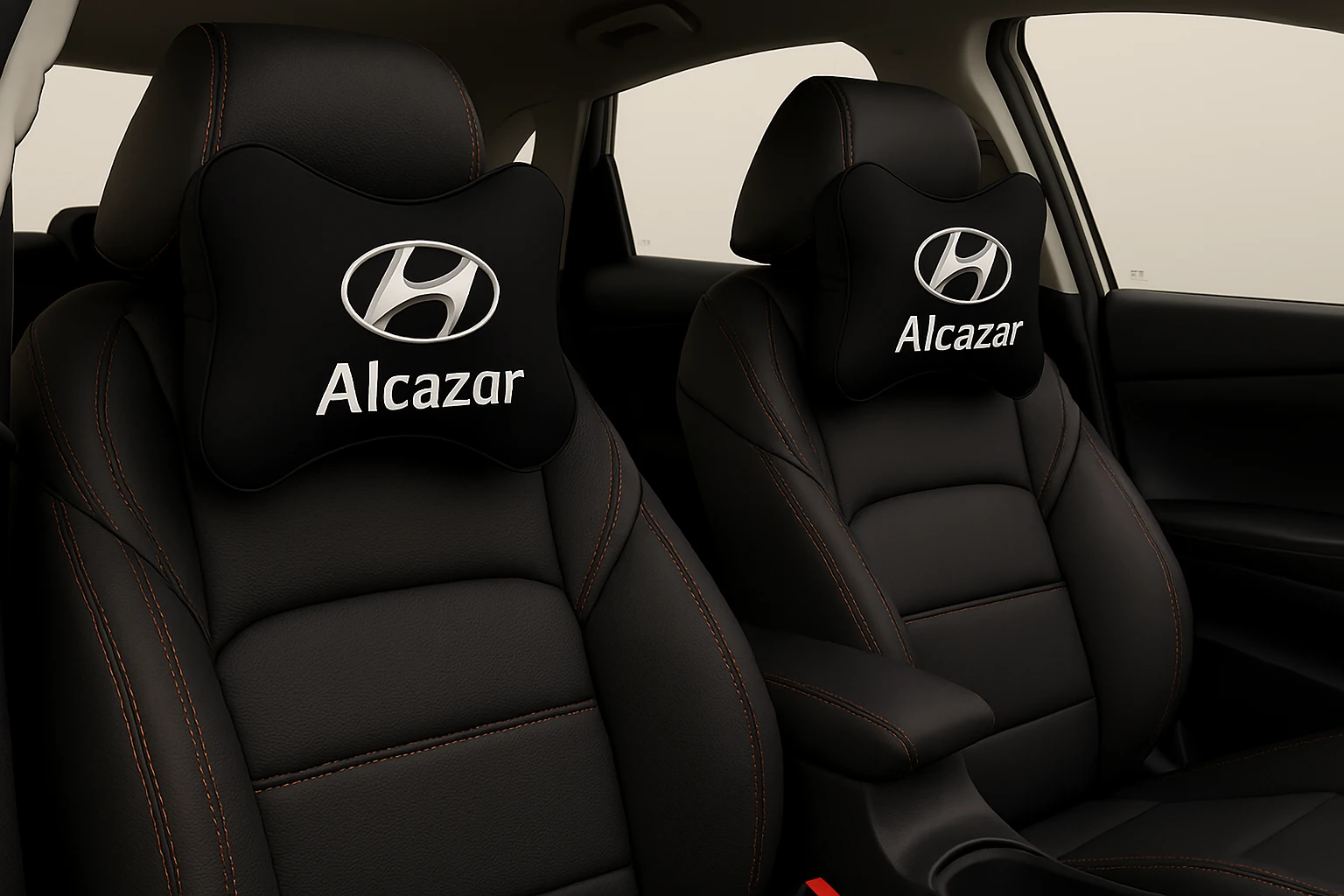 NexVora Car Neck Headrest Pillow for All Car Models, Pain Relief Cervical Neck Support Cushion, 26x 18 cm, Pack of 2, Black