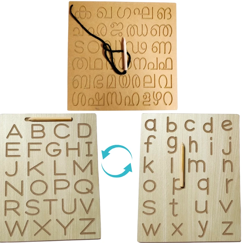 Wooden Learning Board for Kids – Malayalam & English | Educational Malayalam English Learning Wooden Board for Kids | Malayalam & English Alphabet Learning Wooden Board for Kids |Malayalam English Learning Wooden Board for Kids|Malayalam English Alphabet 