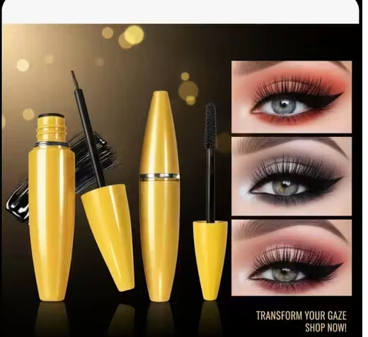 TJI (Pack OF 2) Waterproof Mascara & Winged Eyeliner Combo | Volumizing Lashes & Precision Black Eyeliner | Long Stay Eye Makeup