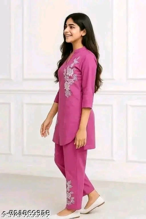 PINK RAYON FLOWER CO-ORD SET