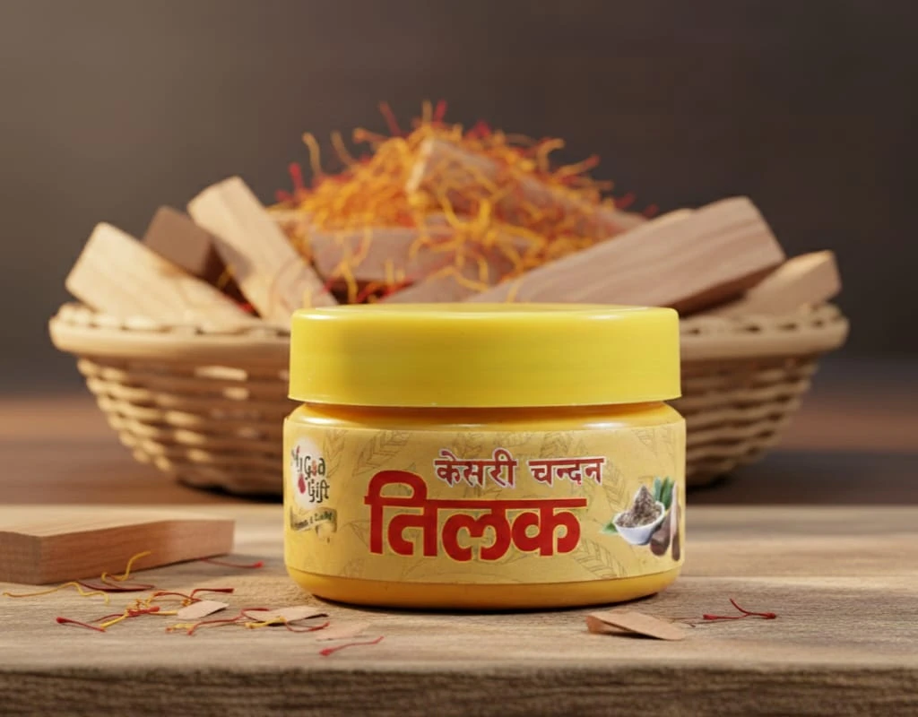 My God Gift Pure Yellow Chandan Paste 50gm – Natural Sandalwood Tilak & Pooja Paste