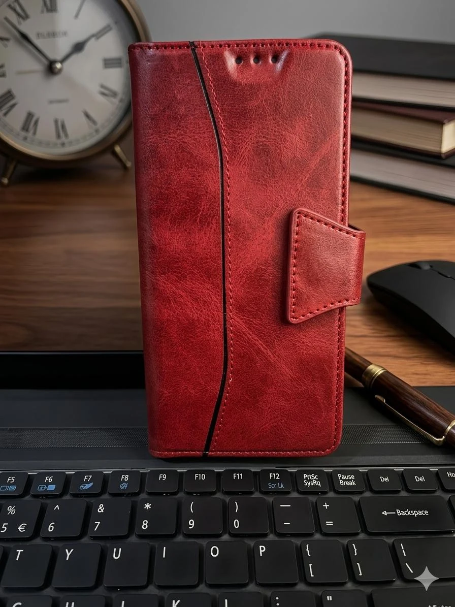 M/S SMART CASE Flip Back Cover Case for Vivo Y31 5G Leather Finish | Inbuilt Stand & Pockets | Wallet Style Camera open cut Flip Cover