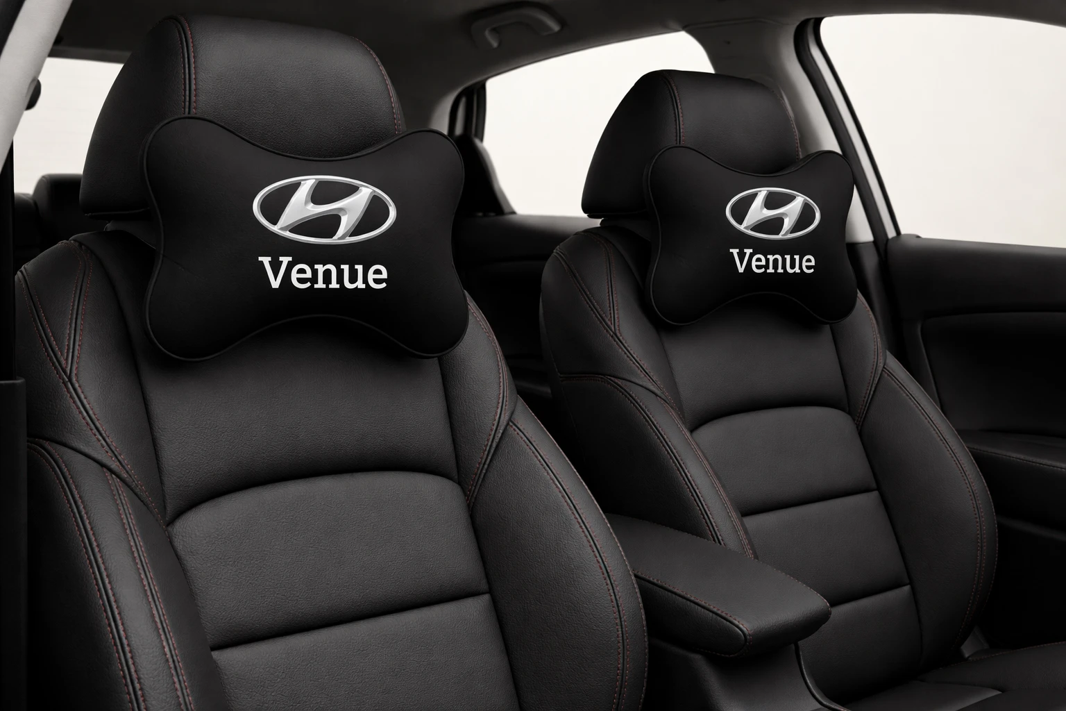 NexVora Car Neck Headrest Pillow for All Car Models, Pain Relief Cervical Neck Support Cushion, 26x 18 cm, Pack of 2, Black