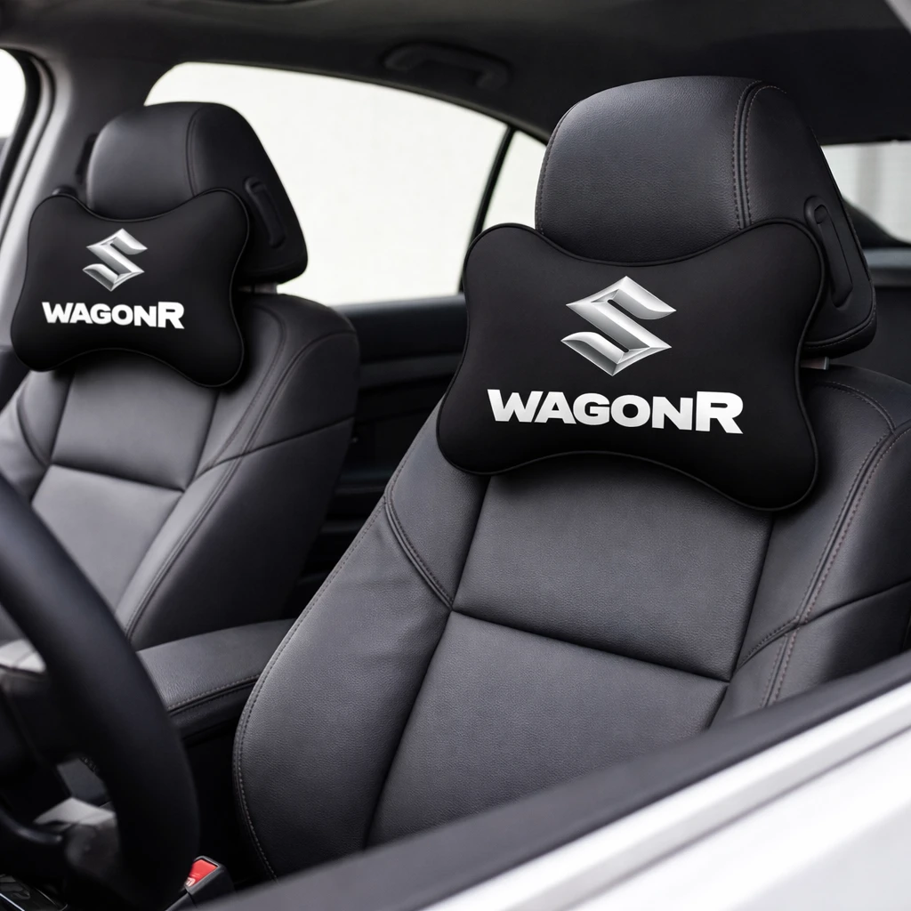 NexVora Car Neck Headrest Pillow for All Car Models, Pain Relief Cervical Neck Support Cushion, 26x 18 cm, Pack of 2, Black