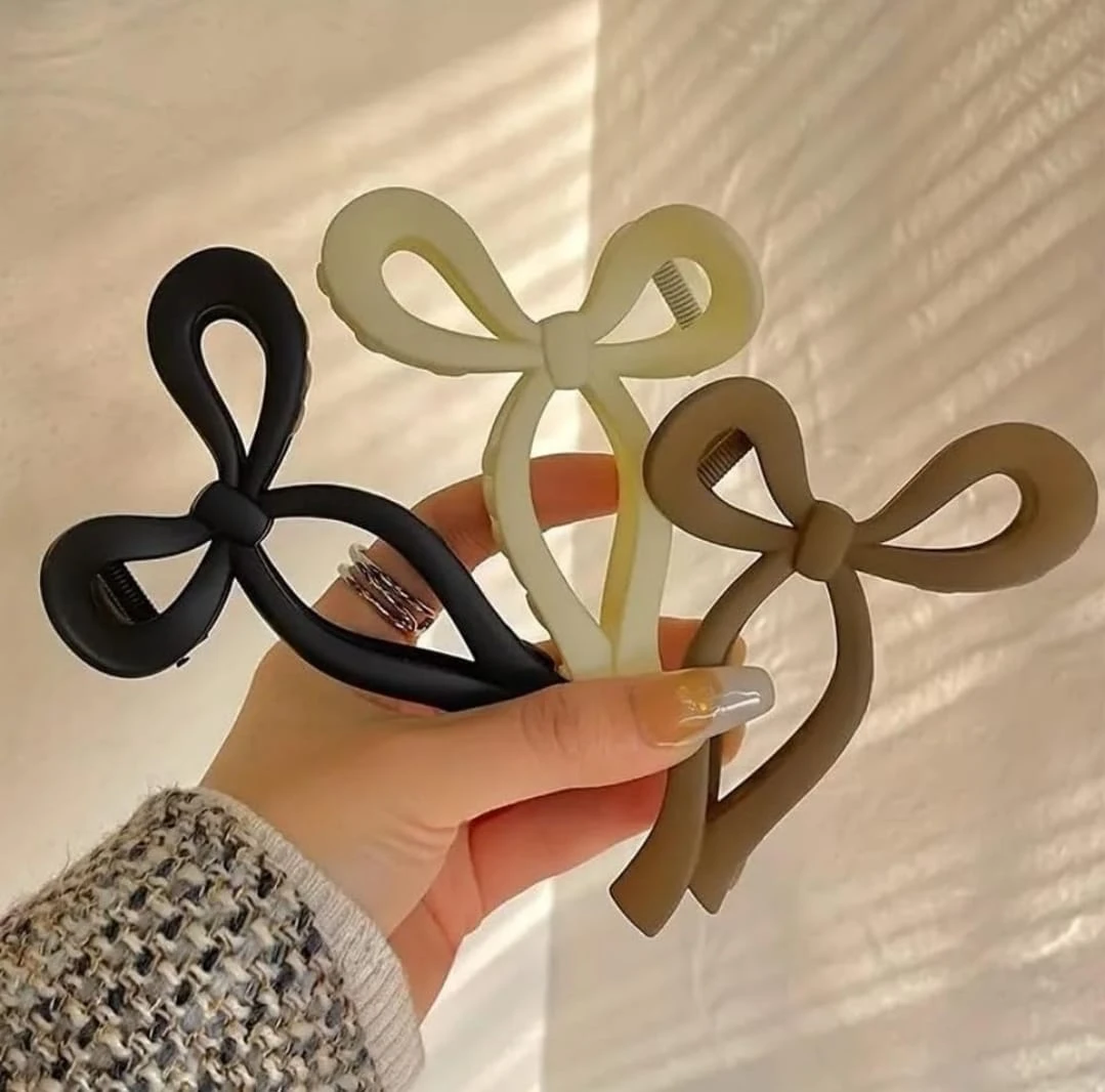 Elegant Bow Shape Hair Claw Clip for Women & Girls | Stylish Matte Hair Clutcher for Daily Wear & Party