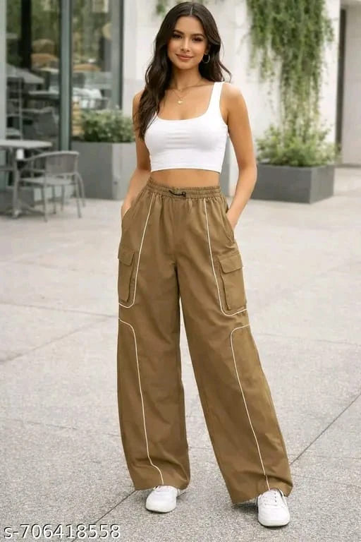 BEIGE PARACHUTE PANT 4 POCKET