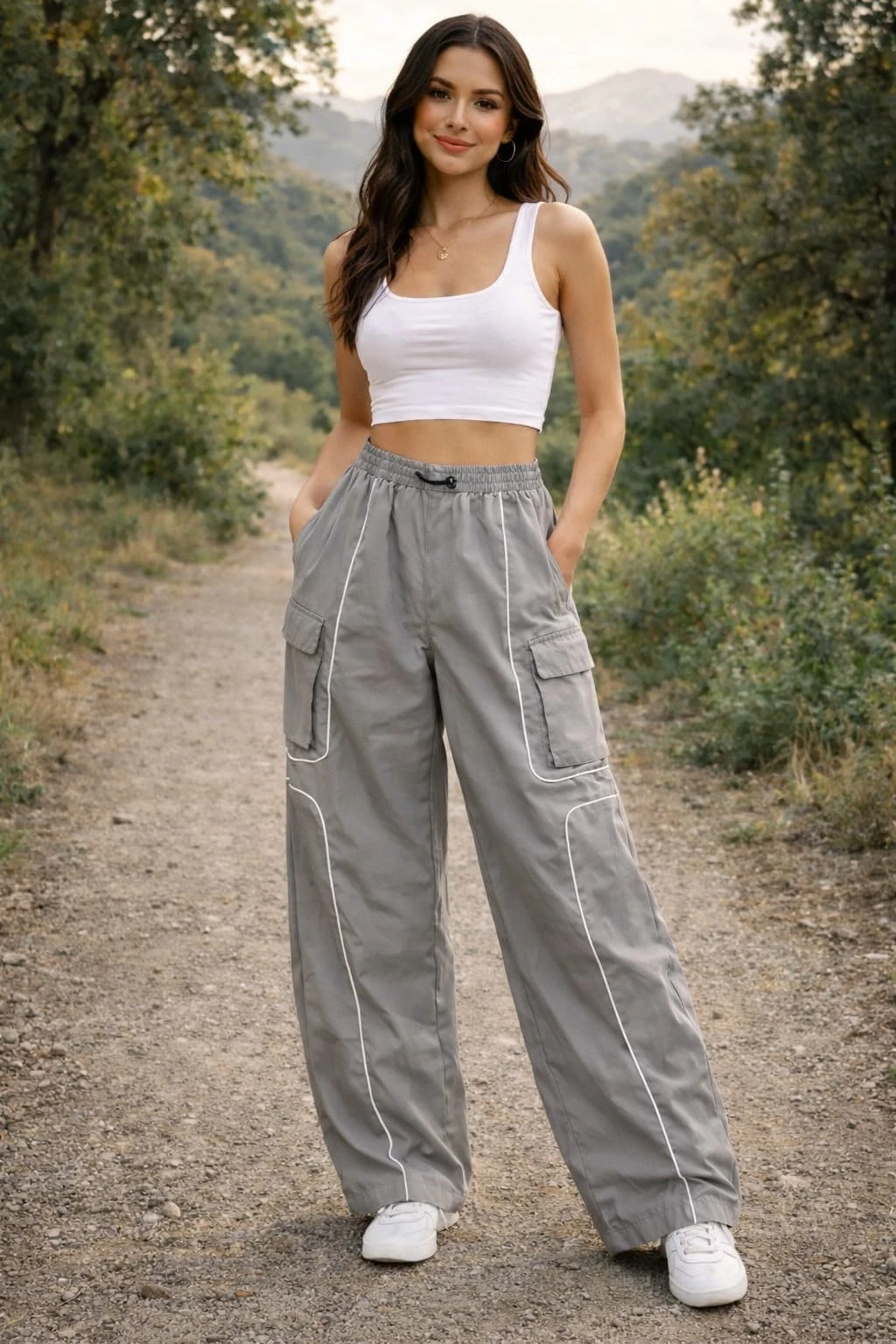 GREY PARACHUTE PANT 4 POCKET