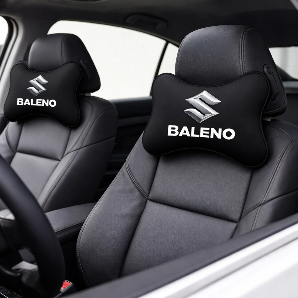 NexVora Car Neck Headrest Pillow for All Car Models, Pain Relief Cervical Neck Support Cushion, 26x 18 cm, Pack of 2, Black