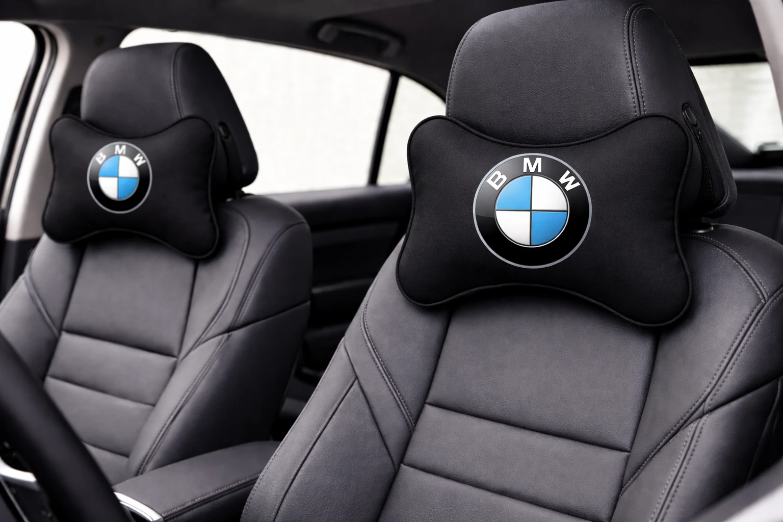 NexVora Car Neck Headrest Pillow for All Car Models, Pain Relief Cervical Neck Support Cushion, 26x 18 cm, Pack of 2, Black