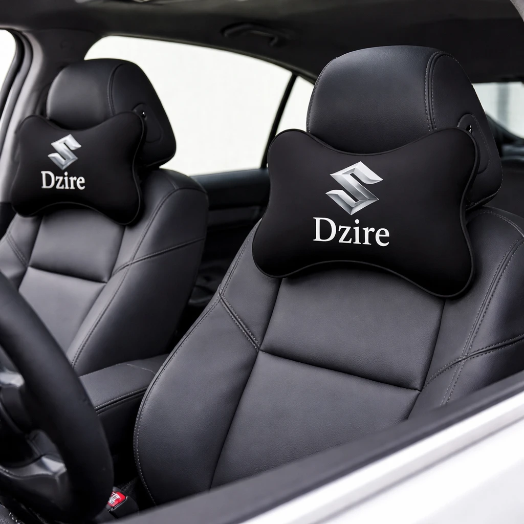 NexVora Car Neck Headrest Pillow for All Car Models, Pain Relief Cervical Neck Support Cushion, 26x 18 cm, Pack of 2, Black