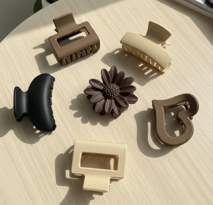 6 Pcs Hair Claw Clip Set for Women & Girls | Matte Hair Clutcher Combo | Flower & Stylish Hair Accessories