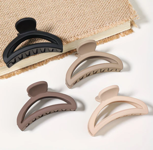 4 Pcs Matte Hair Claw Clip Set for Women & Girls | Strong Hold Hair Clutcher | Stylish Hair Accessories