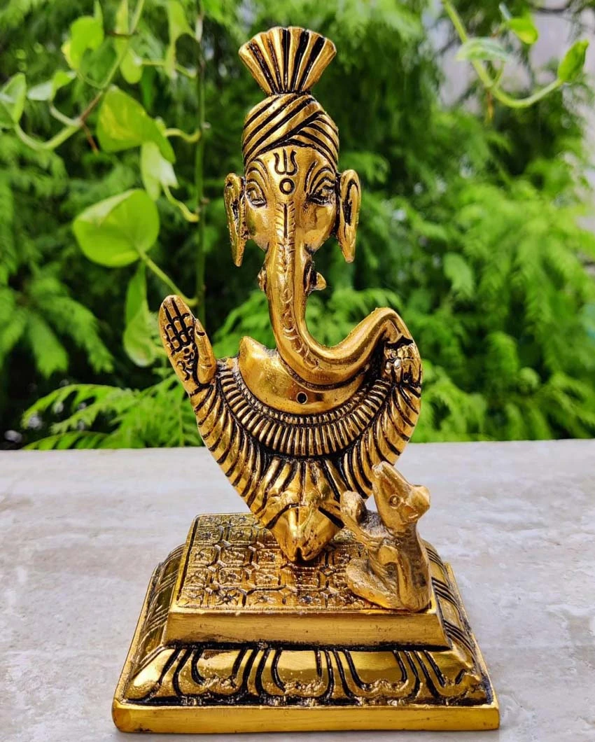 Heaven Decor Ganesh with Mooshak god idol decorative murti