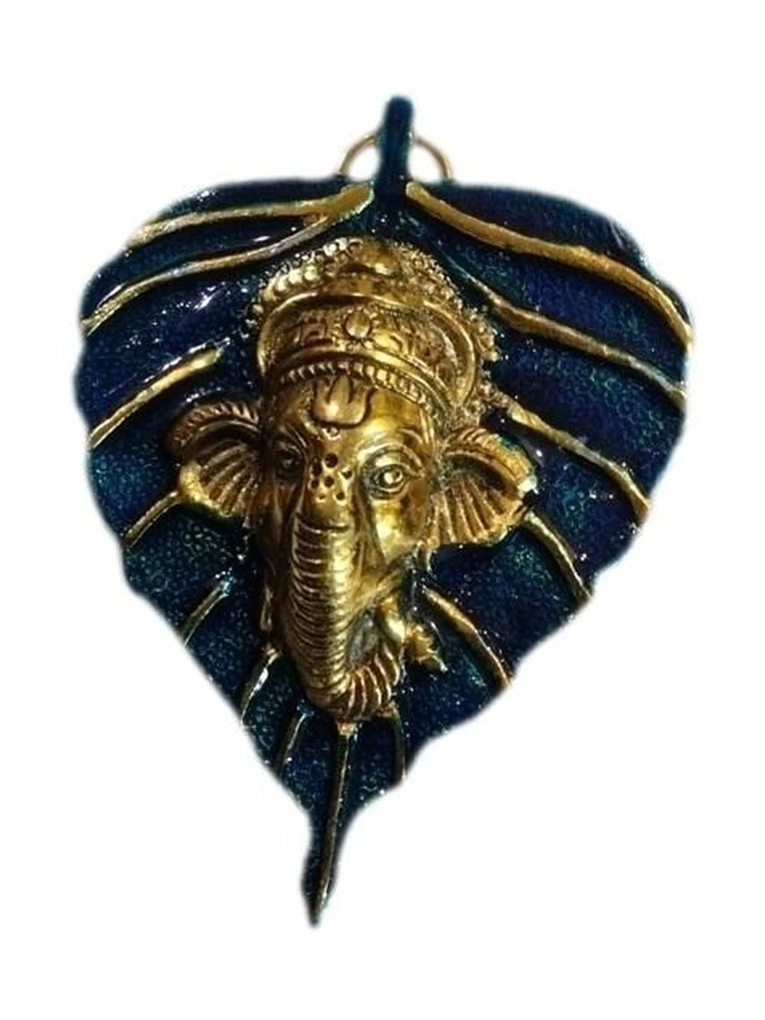 Heaven Decor Blue Peepal Leaf Gaenesh god idol decorative murti wall hanging