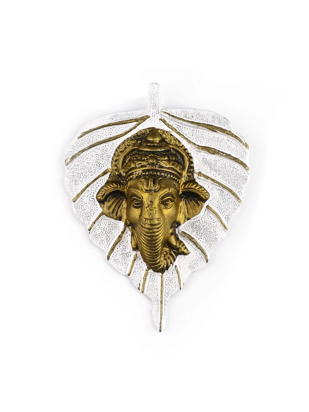 Heaven Decor White Peepal Leaf Gaenesh god idol decorative murti wall hanging